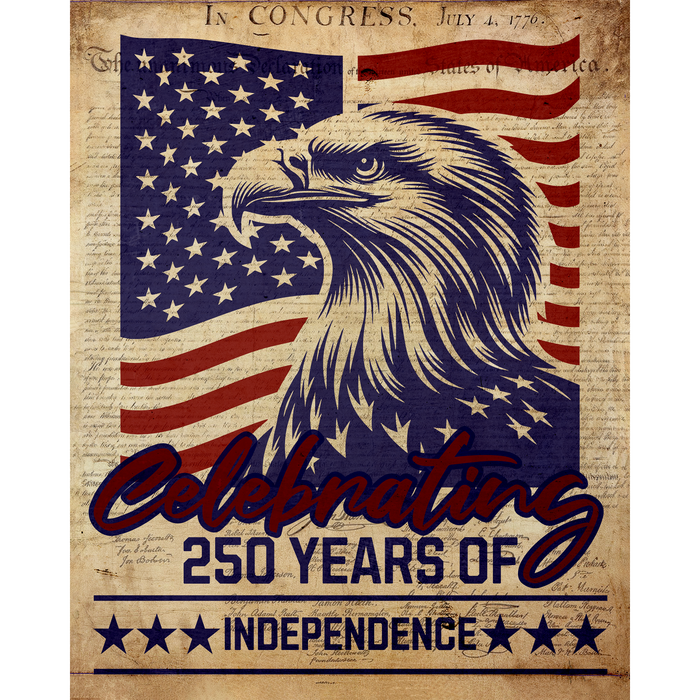Celebrating 250 Years of Independence Eagle DTF Transfer Ready to Press