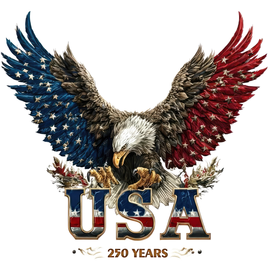 USA Eagle 250 Years Patriotic DTF Transfer Ready to Press