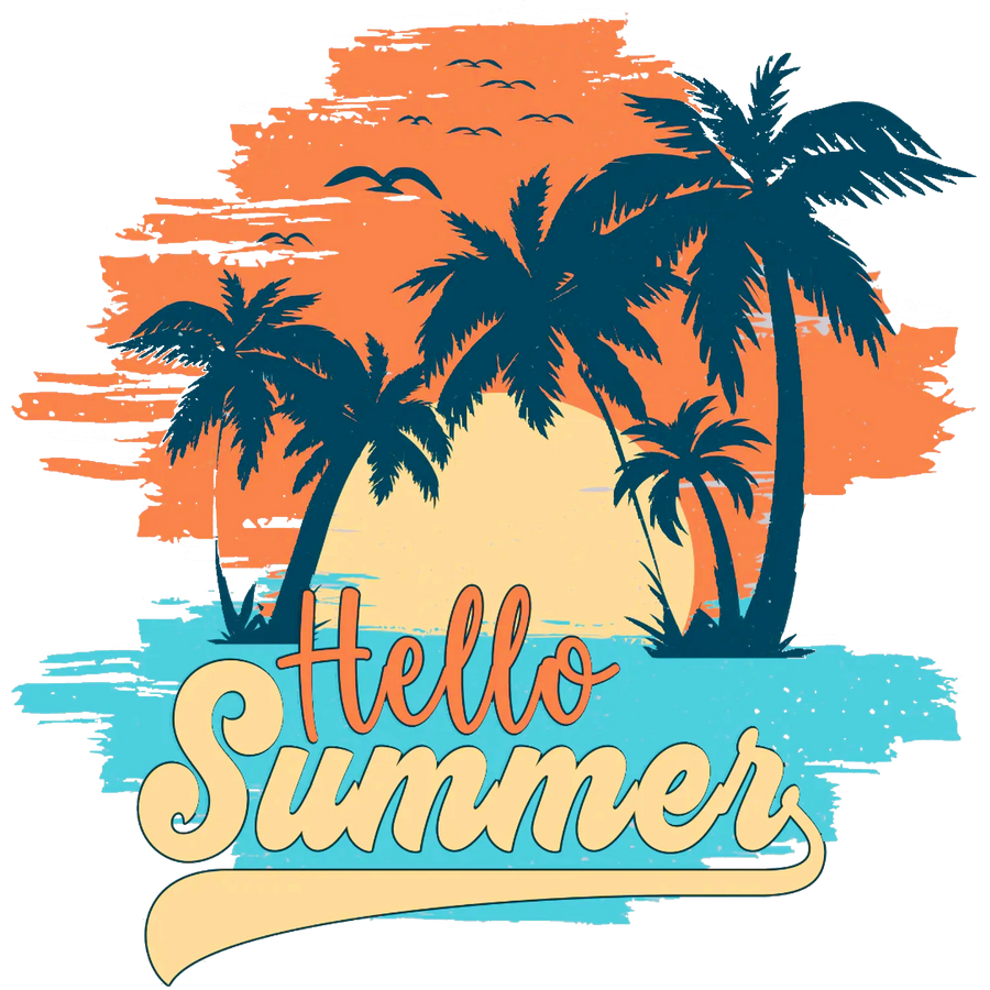 Hello Summer Design - DTF Ready To Press