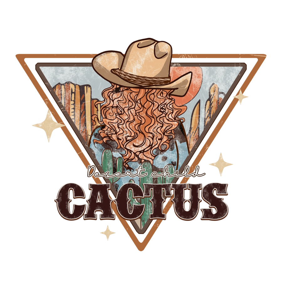 Desert Child Cactus Western Design - DTF Ready To Press
