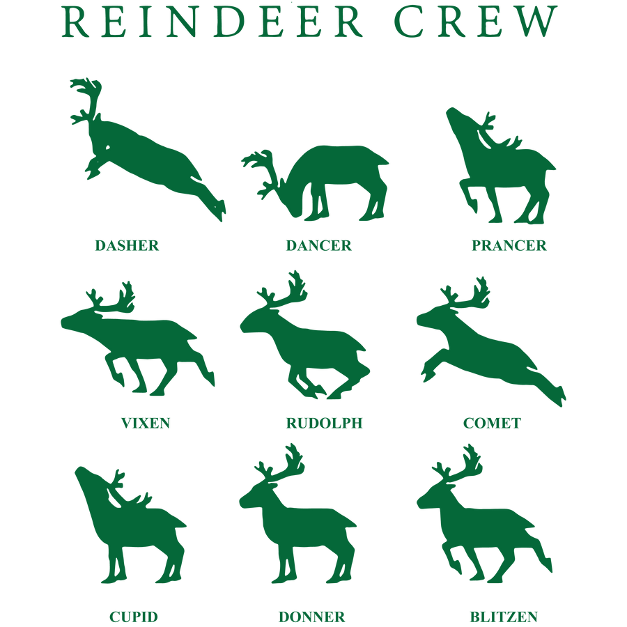 Reindeer Crew Christmas Design - DTF Ready To Press