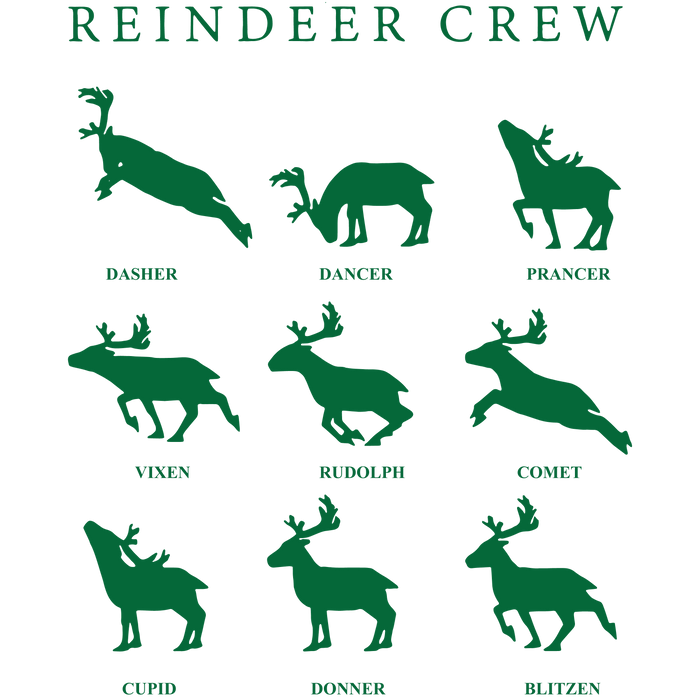 Reindeer Crew Christmas Design - DTF Ready To Press