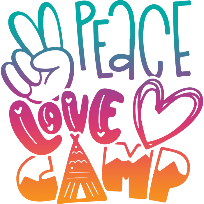 Peace Love Camp Design - DTF Ready To Press