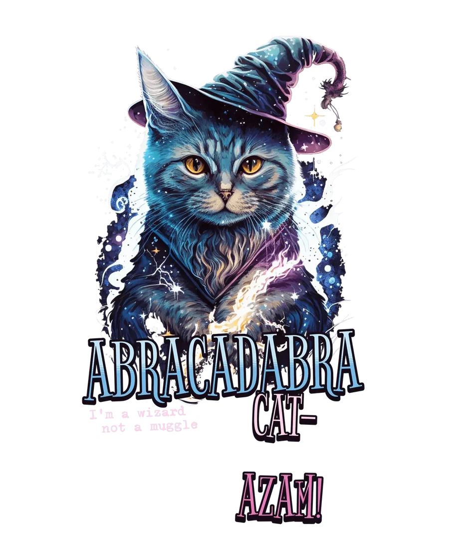 Abracadabra Wizard Cat - DTF Ready to Press