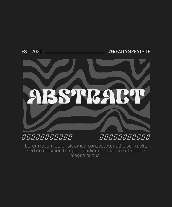 Abstract Waves - DTF Ready to Press (black_bg)