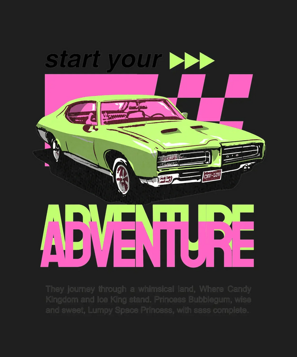 Adventure Car Ride - DTF Ready to Press (black_bg)
