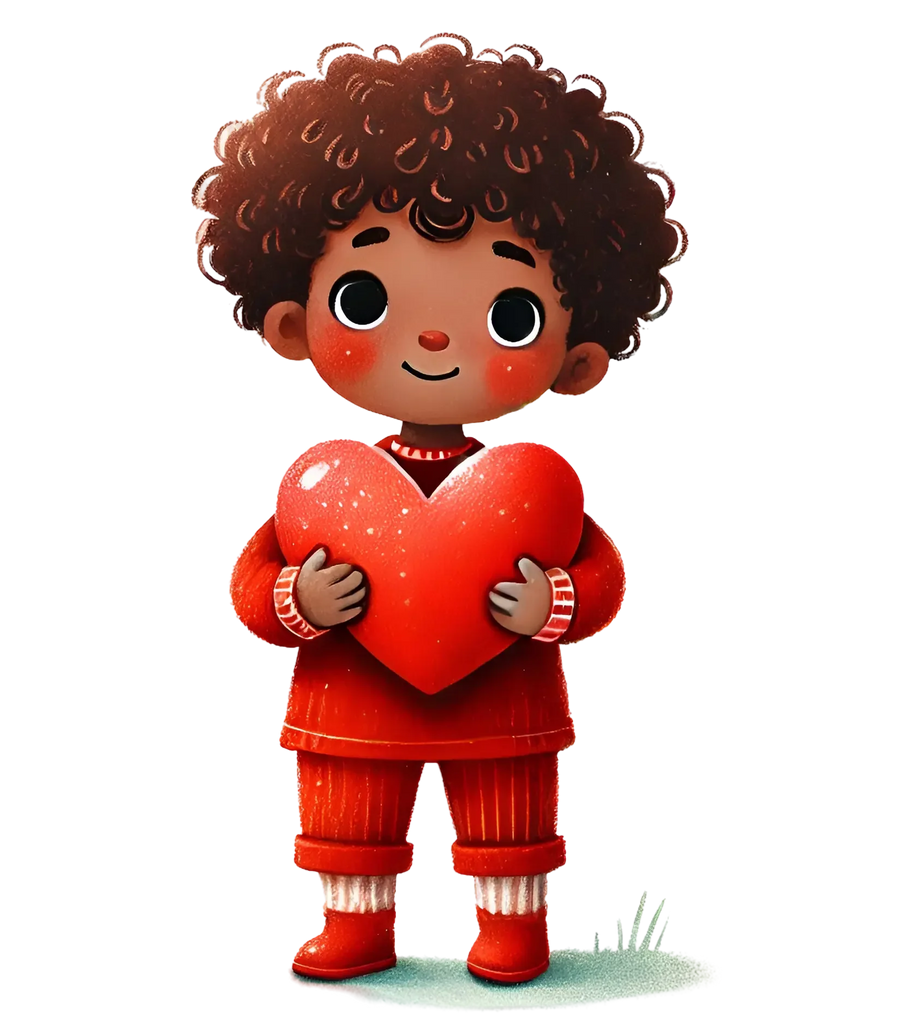 Boy Holding A Big Heart Design | DTF Center