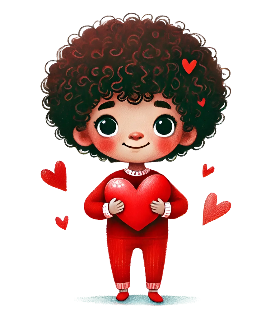 Valentine's Day Boy Holding A Big Heart Design | DTF Center