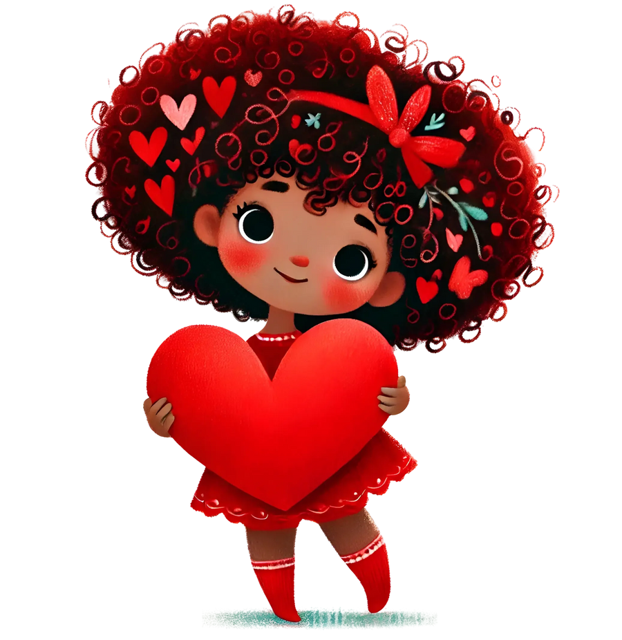 Girl Holding A Big Heart Design | DTF Center