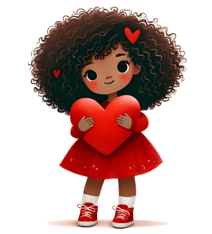 Valentine's Day Girl Holding A Big Heart Design | DTF Center