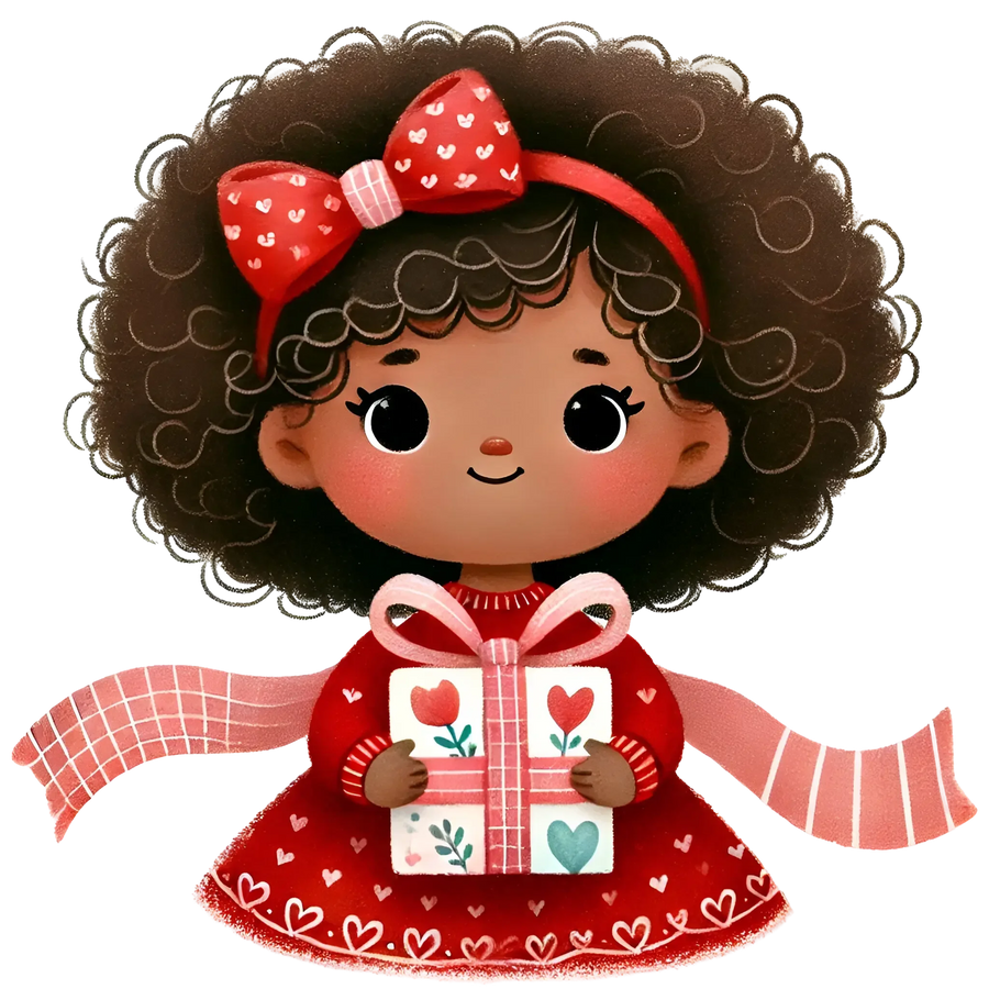 Girl Holding A Present Design | DTF Center