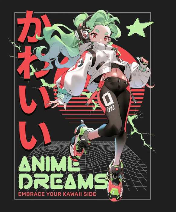 Anime Dreams - DTF Ready to Press (black_bg)