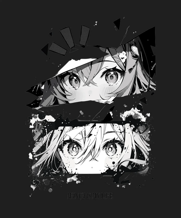 Anime Eyes Art - DTF Ready to Press (black_bg)