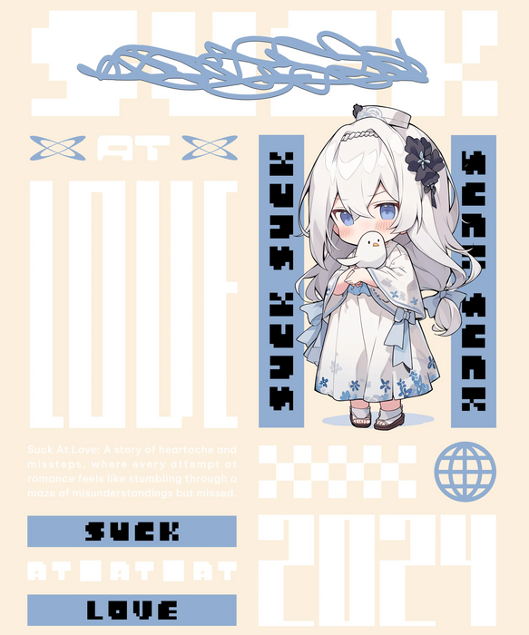 Anime Plaid Heart - DTF Ready to Press (white_bg)
