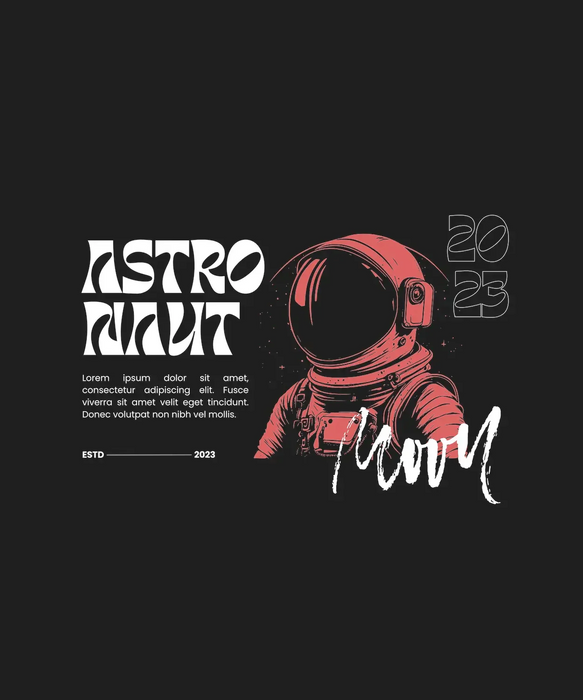 Astronaut 2023 - DTF Ready to Press (black_bg)