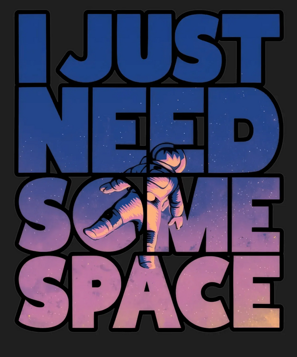 Astronaut Theme - DTF Ready to Press (black_bg)