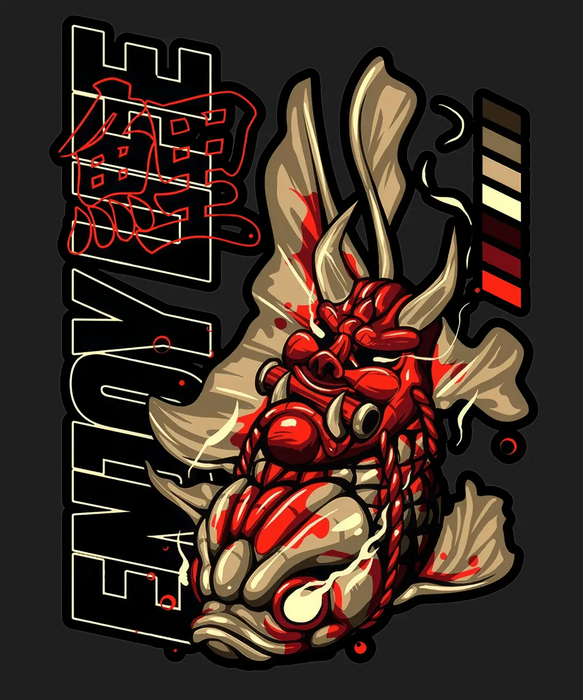 BBQ Dragon - DTF Ready to Press (black_bg)