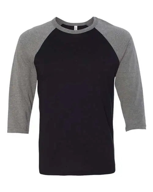 BELLA + CANVAS - Three-Quarter Sleeve Baseball Tee - S - 3200 BELLA + CANVAS