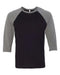 BELLA + CANVAS - Three-Quarter Sleeve Baseball Tee - S - 3200 BELLA + CANVAS
