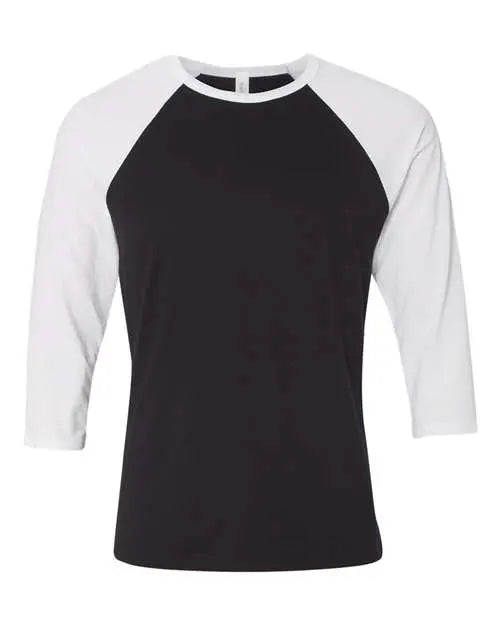 BELLA + CANVAS - Three-Quarter Sleeve Baseball Tee - S - 3200 BELLA + CANVAS