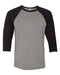 BELLA + CANVAS - Three-Quarter Sleeve Baseball Tee - S - 3200 BELLA + CANVAS