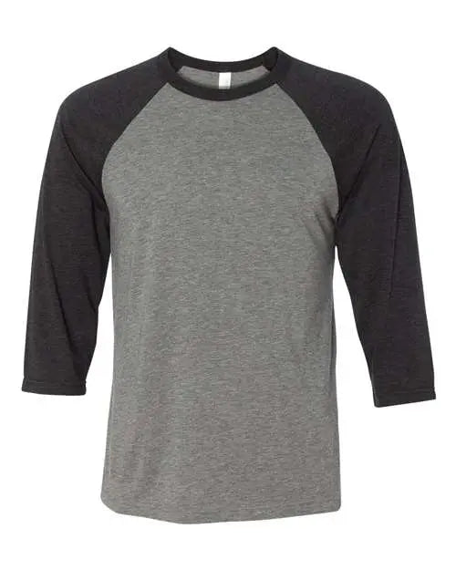 BELLA + CANVAS - Three-Quarter Sleeve Baseball Tee - S - 3200 BELLA + CANVAS