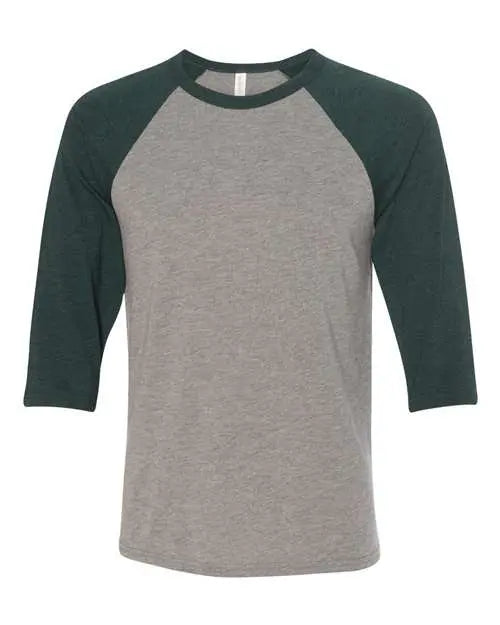 BELLA + CANVAS - Three-Quarter Sleeve Baseball Tee - S - 3200 BELLA + CANVAS