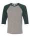 BELLA + CANVAS - Three-Quarter Sleeve Baseball Tee - S - 3200 BELLA + CANVAS