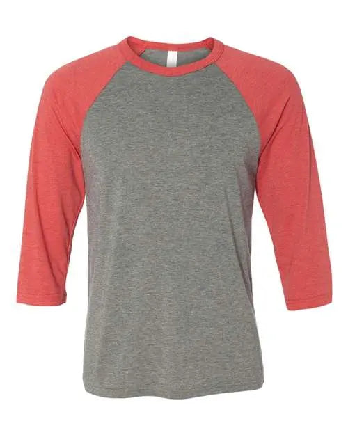BELLA + CANVAS - Three-Quarter Sleeve Baseball Tee - S - 3200 BELLA + CANVAS