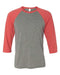 BELLA + CANVAS - Three-Quarter Sleeve Baseball Tee - S - 3200 BELLA + CANVAS