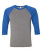 BELLA + CANVAS - Three-Quarter Sleeve Baseball Tee - S - 3200 BELLA + CANVAS