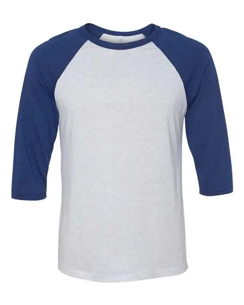 BELLA + CANVAS - Three-Quarter Sleeve Baseball Tee - S - 3200 BELLA + CANVAS