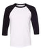 BELLA + CANVAS - Three-Quarter Sleeve Baseball Tee - S - 3200 BELLA + CANVAS
