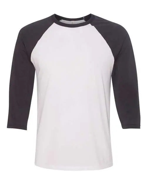 BELLA + CANVAS - Three-Quarter Sleeve Baseball Tee - S - 3200 BELLA + CANVAS