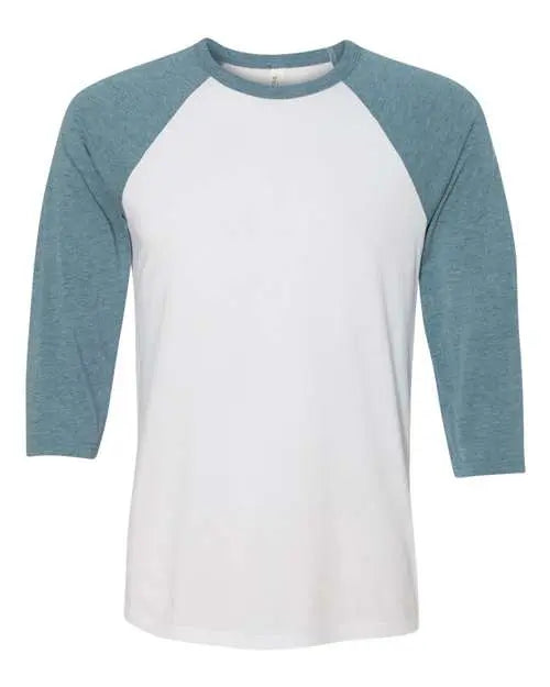 BELLA + CANVAS - Three-Quarter Sleeve Baseball Tee - S - 3200 BELLA + CANVAS