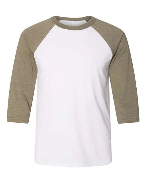 BELLA + CANVAS - Three-Quarter Sleeve Baseball Tee - S - 3200 BELLA + CANVAS