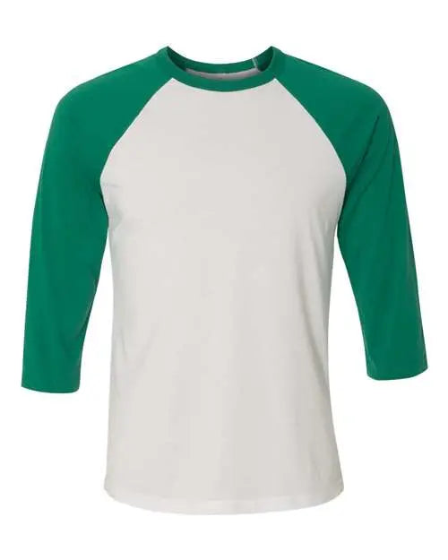 BELLA + CANVAS - Three-Quarter Sleeve Baseball Tee - S - 3200 BELLA + CANVAS