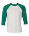 BELLA + CANVAS - Three-Quarter Sleeve Baseball Tee - S - 3200 BELLA + CANVAS