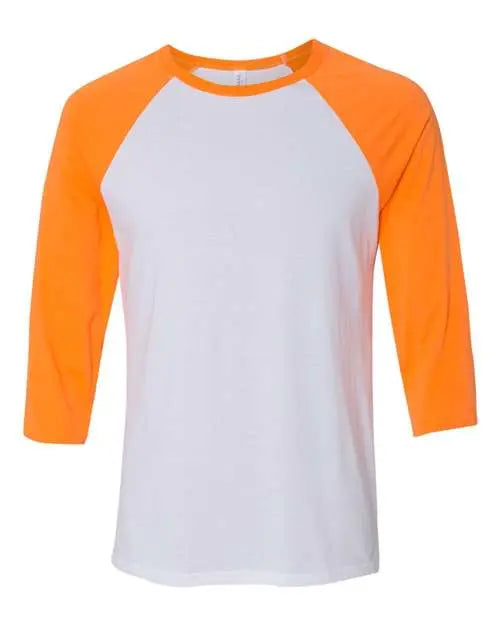 BELLA + CANVAS - Three-Quarter Sleeve Baseball Tee - S - 3200 BELLA + CANVAS