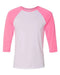 BELLA + CANVAS - Three-Quarter Sleeve Baseball Tee - S - 3200 BELLA + CANVAS