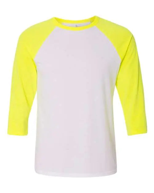 BELLA + CANVAS - Three-Quarter Sleeve Baseball Tee - S - 3200 BELLA + CANVAS