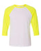 BELLA + CANVAS - Three-Quarter Sleeve Baseball Tee - S - 3200 BELLA + CANVAS