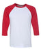 BELLA + CANVAS - Three-Quarter Sleeve Baseball Tee - S - 3200 BELLA + CANVAS