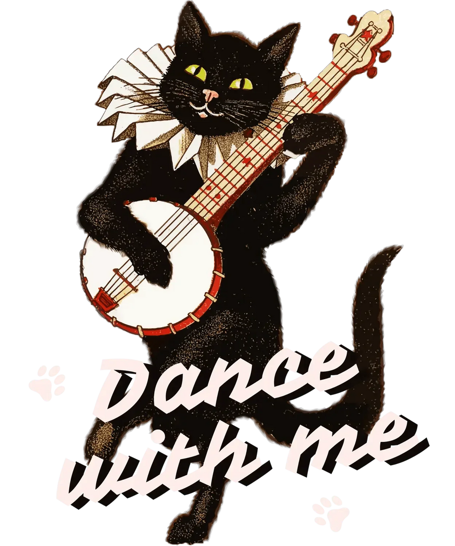 Banjo Cat - DTF Ready to Press