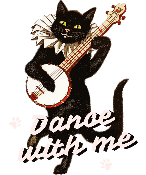 Banjo Cat - DTF Ready to Press (original)