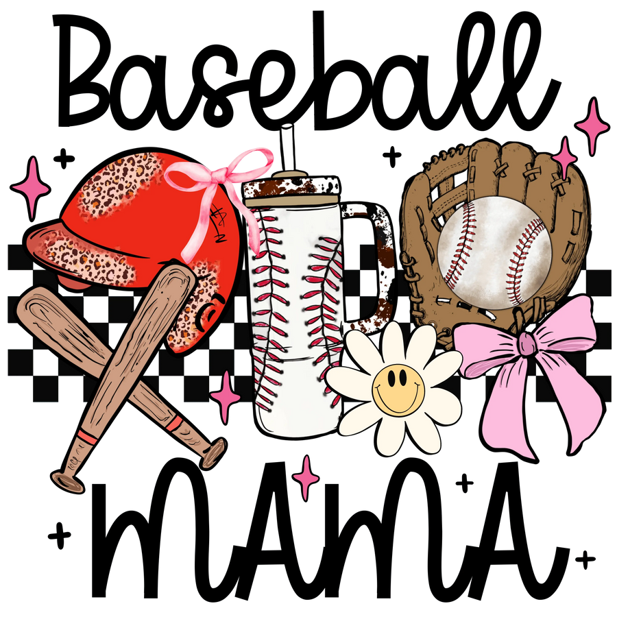 Baseball Mama Design - DTF bereit zum Pressen