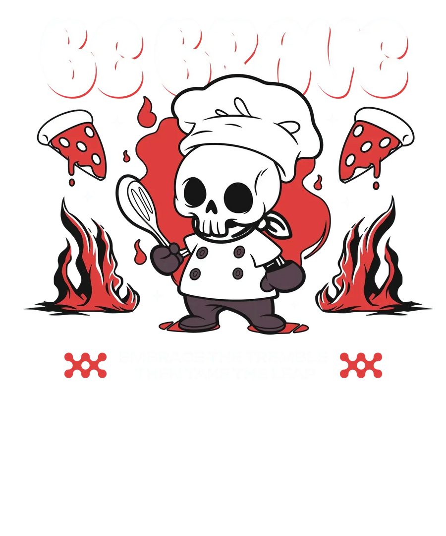 Be Brave Chef Skull - DTF Bügelfertig