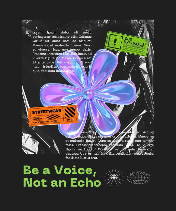Be a Voice, Not an Echo - DTF Ready to Press (black_bg)