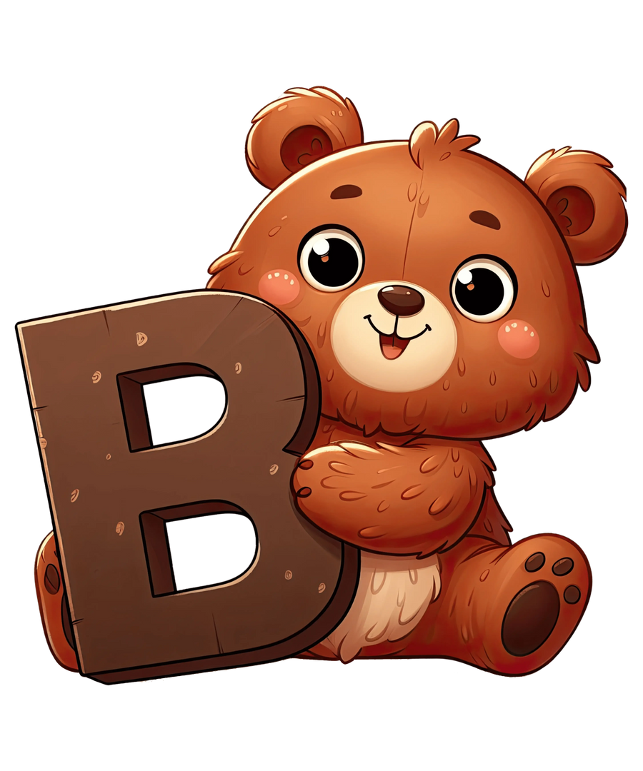 Tieralphabet B Bär Design - DTF fertig zum Aufbügeln