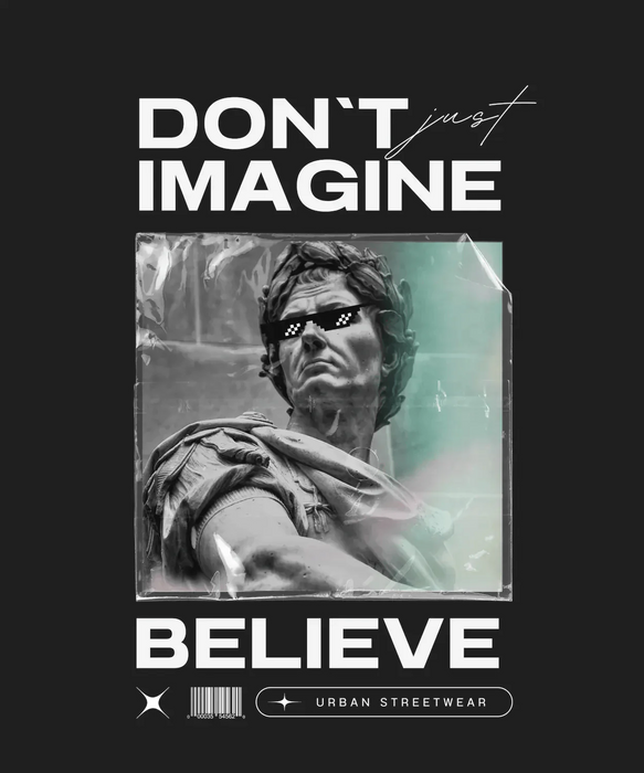 Believe Motif - DTF Ready to Press (black_bg)